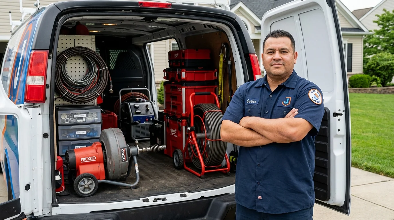 Professional drain cleaning equipment and Johns Plumbing LLC plumber in Faulkton