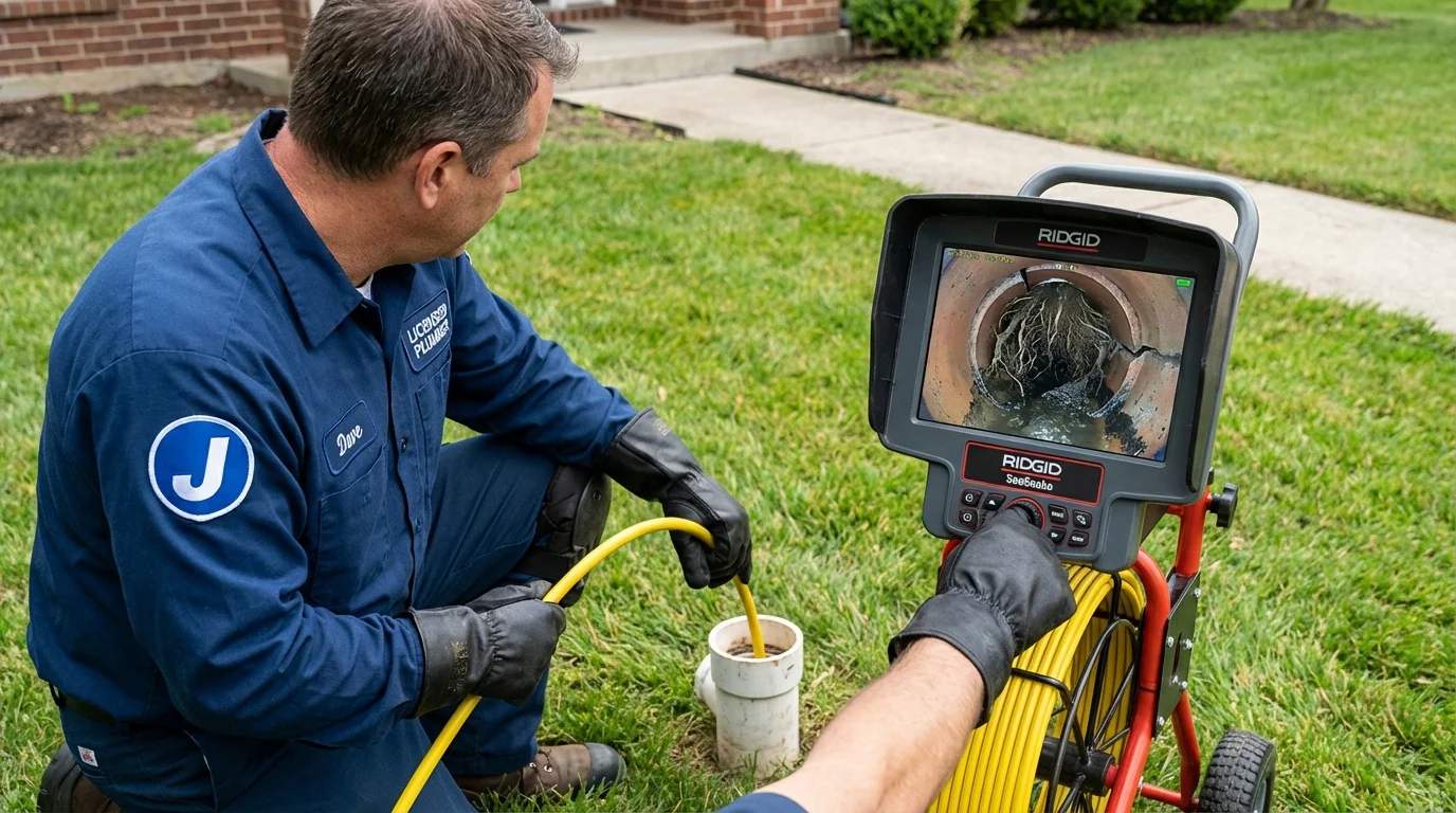 Sewer camera inspection being performed by Johns Plumbing LLC in Faulkton